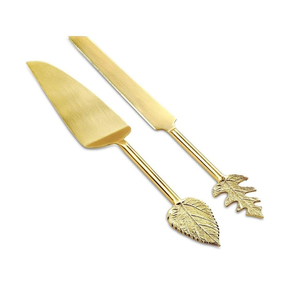 Folkulture Wedding Cake Knife and Server Set, Stainless Steel Cake Cutting.